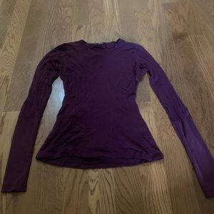 Purple open back long sleeve